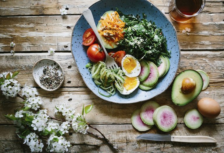 flat lay, beautiful flowers, food-2583212.jpg